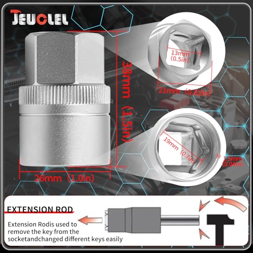 22PCS Wheel Locking Nut Key Kit Compatible with BMW Series | Wheel Lock Nut Socket Adapter Set, Anti-Theft Lug Removal Tool, Anti-Theft Screw Remover, Repair Tool, Tyre Fitting, garage - color: 22pc Socket Set