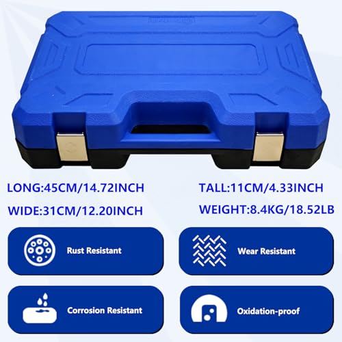 63PCS Shock Absorber Strut Nut Socket Set Master Suspension Strut Top Mount Nut Removal Install Tool with Strut Nut Socket Ratchet Adaptors - size: 63 Pcs