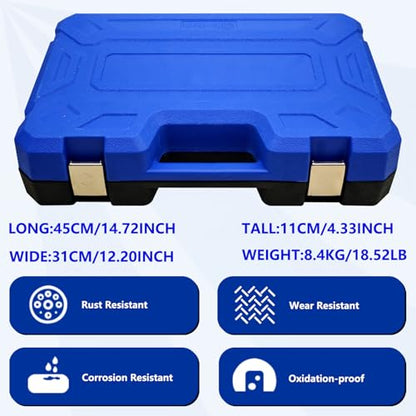 63PCS Shock Absorber Strut Nut Socket Set Master Suspension Strut Top Mount Nut Removal Install Tool with Strut Nut Socket Ratchet Adaptors - size: 63 Pcs