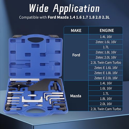24PCS Engine Camshaft Holding Crankshaft Alignment Timing Tool Kit | Compatible with Ford Mazda 1.4 1.6 1.7 1.8 2.0 2.3 L