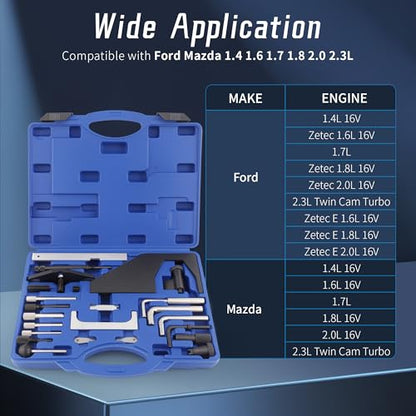24PCS Engine Camshaft Holding Crankshaft Alignment Timing Tool Kit | Compatible with Ford Mazda 1.4 1.6 1.7 1.8 2.0 2.3 L
