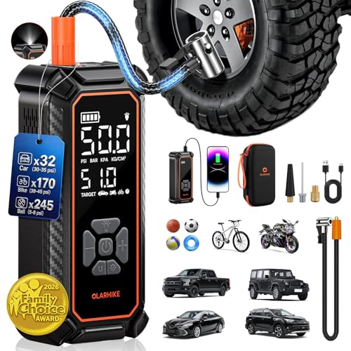 OlarHike Cordless Tire Inflator Portable Air Compressor, 3X Fast Inflation,12000mAh Battery, Air Pump for Car Tires, Pickups, SUVs, Electric Pump with Digital Pressure Gauge/Auto Shuttoff, Gift Ideas - color: 1-gray