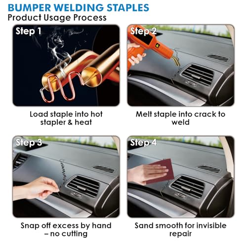 3000PCS Plastic Welding Staples 0.6/0.8mm – 6 Types Hot Stapler Kit for Car Bumper, Dashboard & Lamp Holder Repair – Stainless Steel Welder Staples for Plastic Welding Gun