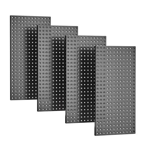 EVERHANGER Metal Pegboard Panels 24" x 12", Heavy Duty Steel Peg Boards for Garage, Pegboard Wall Organizer for Tool Storage and Organization, Black, 4 Pack - size: 4 Pack 24" x 12"