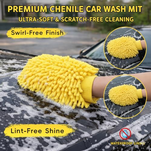 18FT Reach Car Wash Brush with Long Handle, Car Wash Kit with 4.6-12 Telescoping Pole, 20L Collapsible Bucket, Microfiber Cleaning Mop, Mitt, Window Squeegee for RV Truck SUV Boat Solar Pane Washing