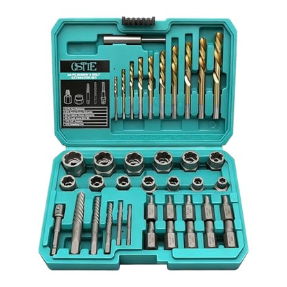Bolt Extractor Kit & Screw Extractor Set, 40 Pcs | Cobalt Left-Hand Drill Bits & Easy Out for Stripped/Broken/Rusted Screws, Bolts, Studs & Nuts, Heavy-Duty Storage Case - size: 40 Piece