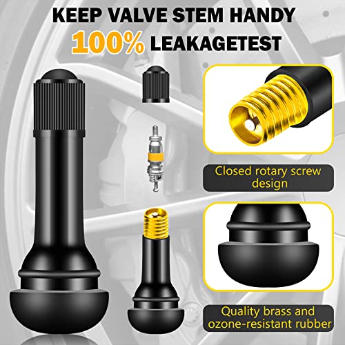 Tire Valve Stems Rubber Black Rubber Snap-in Valves,Tubeless Valve Stems Suit for 0.453 inch Rim Holes on Standard Vehicle Tires (52pcs（TR412-22pcs、TR413-20pcs、TR414-10pcs）) - size: 52pcs（TR412-22pcs、TR413-20pcs、TR414-10pcs）