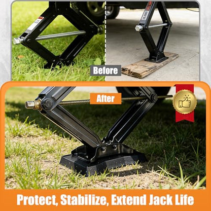 HOXWELL RV Stabilizer Jack Pads 4 Pack, Heavy Duty Solid Rubber Scissor Jack Leveling Blocks, RV Jack Foot Protection Pads for Trailer, Camper & 5th Wheels, Non-Slip Sturdy Support, Black - size: 4 Pack