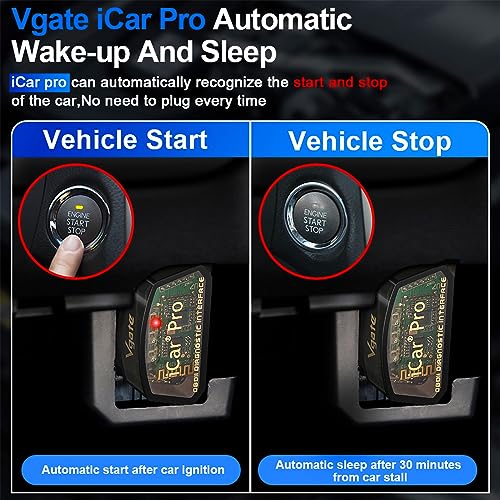 Vgate iCar Pro Bluetooth 4.0 OBD2 Code Reader OBDII Fault Diagnostic Tool Compatible Car Adapter Check Engine Light for iOS, iPhone, Android and Windows