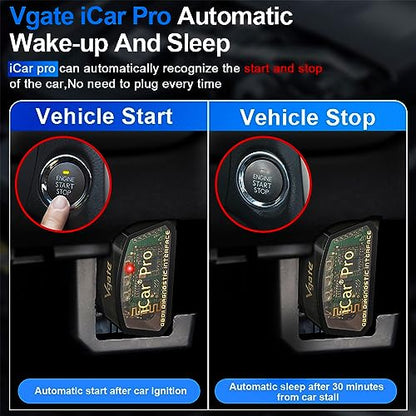 Vgate iCar Pro Bluetooth 4.0 OBD2 Code Reader OBDII Fault Diagnostic Tool Compatible Car Adapter Check Engine Light for iOS, iPhone, Android and Windows