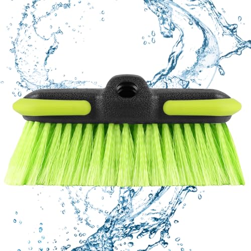 Car Wash Brush Head 8", Scrub Brush Attachment for Extension Pole, Outdoor Cleaning Tool for Window, Wall, Floor, Deck, Patio - size: 1 Pack