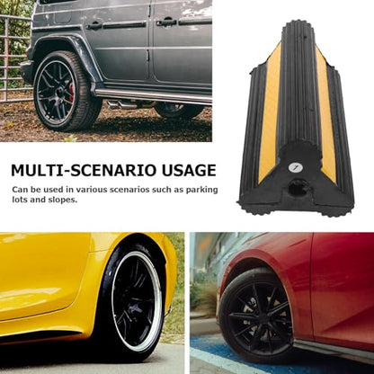 FOMIYES Heavy-Duty Rubber Car Wheel Chocks with Rope Handle, Non-Slip Trailer Stabilizer Chocks 210x115x105mm for Cars, Trucks, Rvs, and Airport Aviation Use