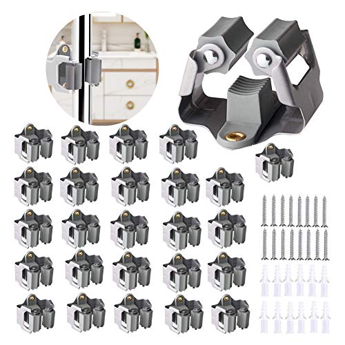 3-H 25 Pack Mop and Broom Holder Big Size Hanging 1 KG Extra,Broom Hanger Wall Mount for Hanging and Organizing Shove Rake Yard Tools in Shed Kitchen Laundry Room Bathroom Garden(Grey) - color: Matte Grey, size: 25