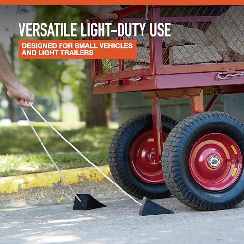 Ironton 2-Pk. of Compact Wheel Chocks, Solid Rubber | Controlled load positioning, Shop and warehouse handling, Durable material movement, Easy setup, Operator-friendly design