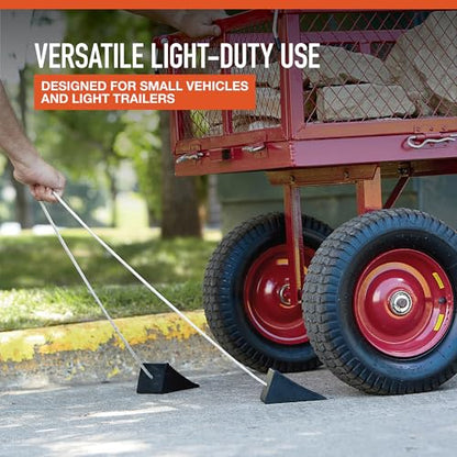 Ironton 2-Pk. of Compact Wheel Chocks, Solid Rubber | Controlled load positioning, Shop and warehouse handling, Durable material movement, Easy setup, Operator-friendly design