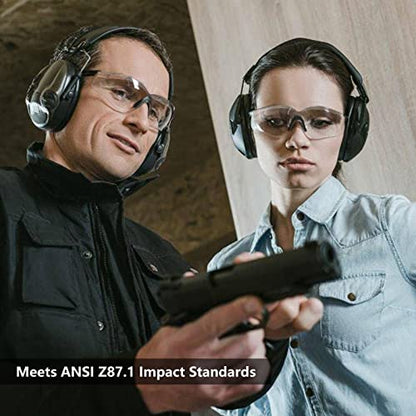 AntiFog Shooting Glasses ANSI Z87.1 Eye Protection for Indoor Oudoor - color: Clear Lens