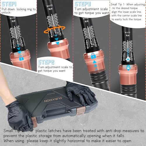 Torque Wrench 1/4 3/8 1/2-Inch Drive Dual Range Scales 20-240in-lb, 5-50ft-lb, 10-170ft-lb, ±3% Precision, 72 tooth Dual-direction Torque Wrenches for Bike Motorcycle Car and Truck Maintenance - size: 【1/4 3/8 1/2-Inch DR.20-240IN.LB,5-50,10-170FT.LB】