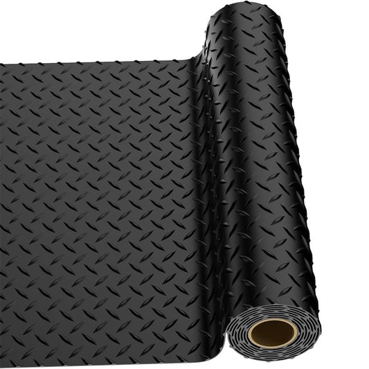 Garage Floor Mat, PVC Flooring Roll Thickened Garage Mats, Heavy Duty Parking Mat Waterproof Nonslip Floor Protector for Car, Trailer, SUV, Basement, Gym (Black) 2FTX15FT - color: Black, size: 2FTX15FT
