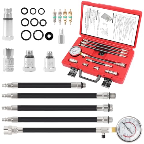 Petrol Compression Test Kit, Engine Compression Tester,2-3/4 | 2-3/4 in Bourdon Tube Gauge, 10 Pieces - size: Petrol Compression Test Kit