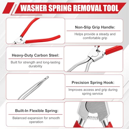383EER4001A Spring Expansion Tool Compatible with LG Washing Machine | Washer Inner/Outer Tub Spring Removal Tool Replacement, Spreads to 4.1" - color: Red(2" to 4.1")