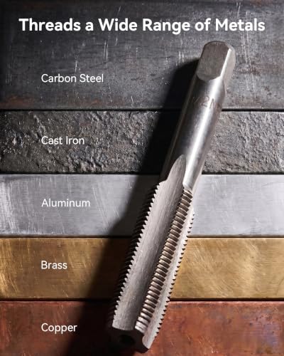 OMT SAE Tap and Die Set, Thread Repair and Cutting Kit with Wrenches | #4 6 8 10 12 1/4 5/16 3/8 7/16 1/2" for Internal & External Threads, GCr15 Bearing Steel, Mechanics Machinists Garage & Shop - size: 40 pc SAE