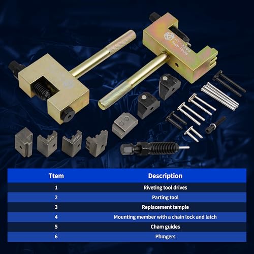 Kuntech Engine Timing Chain Removal Installer Tool Kit Compatible with Mercedes Benz M271 M272 M273 M274 M276, Camshaft Riveting Tool Kit with Carrying Case & Gloves - size: For M271 M272 M273 M274 M276