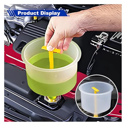 15PCS No-Spill Coolant Funnel Kit, Spill Proof Auto Radiator Coolant Filling Funnel Flush Kit with Adapters, Universal Vehicle Antifreeze Bleeder Accessories for Most Cars