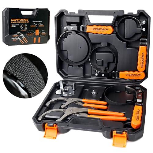 8PC Oil Filter Wrench Set with Swivel Oil Filter Wrenches Cover 2-3/4" to 5-1/4", 9" & 12" Adjustable Oil Filter Pliers, Universal 3-Jaw Oil Filter Removal Tool with 1/2" to 3/8" Adapter - size: 8-Piece Set (2-3/4" - 5-1/4")