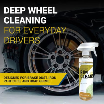 RestorFX Maintain Rim Cleanse Wheel Cleaner: pH Neutral Iron Fallout Remover for Brake Dust. Professional Color Changing Formula Turns Purple on Chrome, Alloy, Painted and Clear Coated Rims - 16oz