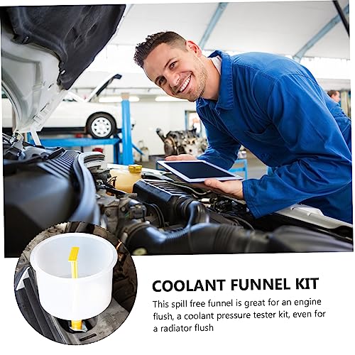 Luxshiny 15-Piece Spill Proof Radiator Coolant Filling Funnel Kit Automotive Coolant System Tool Anti-Spill Design for Efficient Fluid Transfer and Leak Prevention