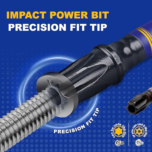 Geinxurn 5 Pieces T20 Hollow 2 In. Impact Tough Magnetic Insert Bit Set, #20 Security Torx Head Power Bits, S2 Alloy Steel Star T20 Screwdriver Bits Set - size: 2"-5PCS, style: TT20