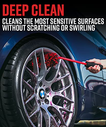 Adam's Polishes Angled Wheel Detailing Brush - Car Cleaning Wheel Brush |Use W/Wheel Cleaner, Rim Cleaner, Chrome Cleaner | Car Wash Brush Cleans Brake Dust from Barrels & Hard to Reach Areas (Large) - size: Large