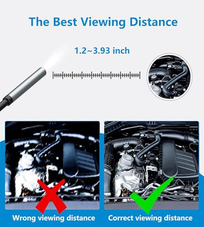 5.5 mm Borescope Inspection Snake Camera Waterproof,USB C Endoscope for Phone, Computer, 16.4 Ft Semi-Rigid Cord with 6 LED Lights, Compatible with Windows