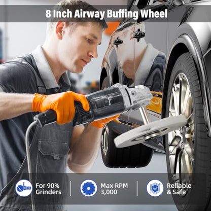 BURMONG 8" Airway Buffing Wheels for 4.5" Angle Grinder, 9PCS Buffer Polisher Wheel for Car, Aluminum Metal Polishing Wheel Pad and Compound Kit for Mirror Finish (5/8" Arbor Hole)