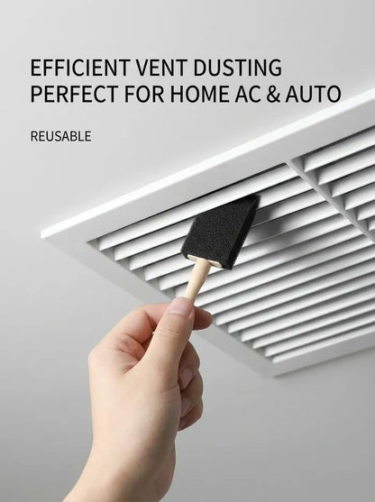 5PCS Car AC Vent Cleaning Brush Set, Foam Detail Duster for Air Vents, Dashboard, Blinds, Keyboard (5,Black) - color: Black