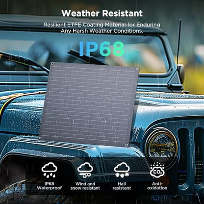 ZOUPW 30W 12V Solar Battery Charger,12V Solar Battery Maintainer Trickle Charger with Built-in Intelligent Charge Controller,IP68 Waterproof for Car Boat Marine RV Trailer Motorcycle - size: 1PCS-30W