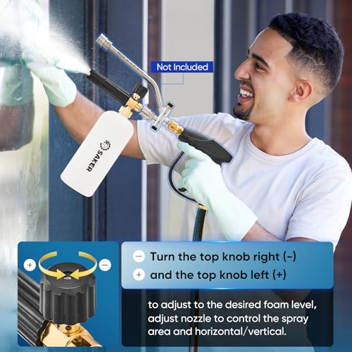 Saker Foam Cannon, 1/4 Inch Quick Connect, Power Washer Foam Cannon with 5 Pressure Washer Nozzles - size: Foam Cannon with 5 Pressure Washer Nozzles