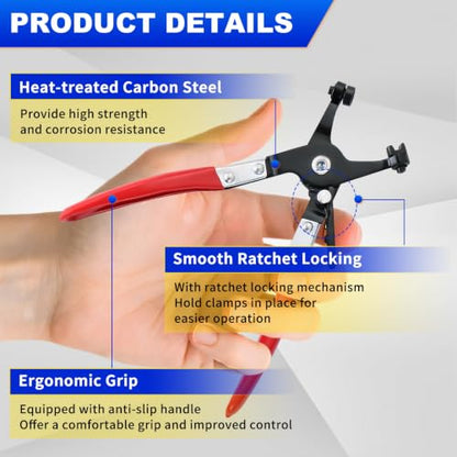 DASBET 8-Piece Fuel Line Disconnect Tool Set, Automotive Fuel Line & Hose Clamp & Removal Pliers with Electrical Disconnect Pliers, Push Pin Tools, Relay Puller, Panel Clip Remover & Filter Caliper