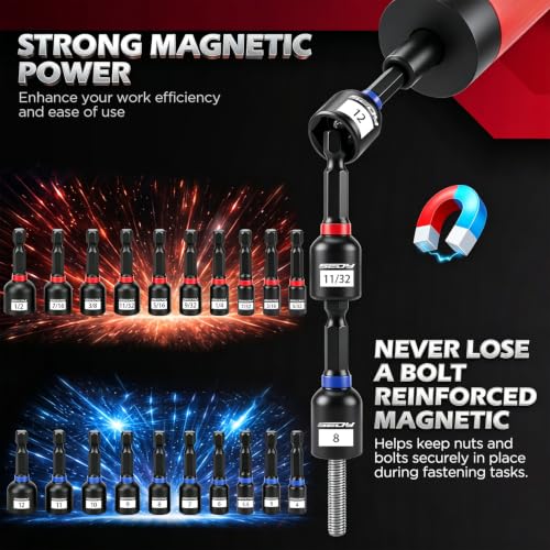 Torque Screwdriver 10-70 in-lb, 45-Piece 1/4" Drive Set with 24 S2 Steel Bits, 20 CR-V Magnetic SAE and Metric Nut Drivers, Storage Case, Inch Pound Torque Wrench for Automotive, Bike and DIY Repair