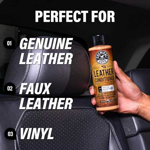 Chemical Guys, Leather Cleaner & Conditioner Kit, Travel Size, 2 x 4 oz | Two-step kit cleans then conditions seats, bags and boots, pH-balanced for natural and sealed leather - style: 4 Fl Oz KIT