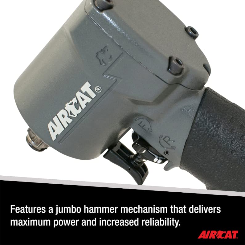 AIRCAT Pneumatic Tools 1077-TH: Stubby Impact Wrench 700 ft-lbs - 3/8-Inch - size: 3/8-Inch (Pack of 1)