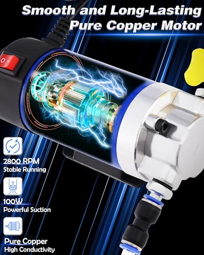 12V Oil Extractor Pump 100W, Engine Oil Extractor Pump for Oil Change, Self-Priming Oil Transfer Pump for Motor Oil, Transmission Fluid, Electric Fluid Transfer Pump for Car, Mower, Boat
