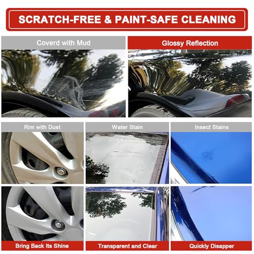 2 Pack Clay Bar Towels Auto Detailing, Fine Grade Microfiber Chamois Towel for Car DIY Detail (Red) - color: Red, size: 2 Pack