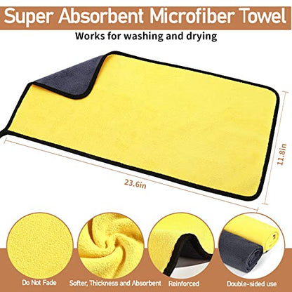 Lsyomne 62'' Car Wash Brush Mop Kit with Long Handle Microfiber Car Washing Tool kit Detailing Brush Car Wheel Tire Cleaning Brush Windshield Squeegee Car Duster Towel for Cars Truck, SUV, RV