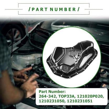PartsFlow Lower Engine Oil Pan Sump with Drain Plug Compatible with Lexus ES350 2007-2018, RX350, RX450h, Toyota Avalon 2005-2018, Camry 2007-2017, Highlander, RAV4, Sienna, Venza