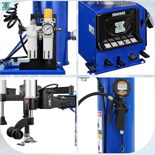 XK Tire Changers Machine and Wheel Balancer Combo, 110V, 988-690 | Max Tire Diameter 37 in, 2.0HP,Multi Balancing Modes, for Automotive Repair Shops,Home Garages, 36 Month Part Replacements - color: Model: 988+690
