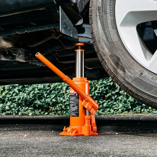 VEVOR Hydraulic Bottle Jack, 10 Ton (22046 lbs) Capacity, 9.3-18.5 Inch Lifting Range, Heavy Duty Welded Bottle Jack for Car, SUV, Pickup, Auto Repair, House Lift and Agricultural Equipment, Orange - size: 10T