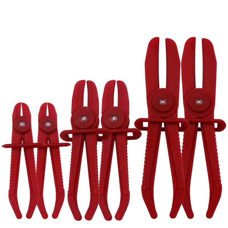 6 PCS Fuel Line Pinch Off Pliers, Hose Pinch Off Pliers Set, Non-Marring Fuel Line Clamp Pliers for Automotive Flexible Hoses, Gas Lines, Brake, Fuel Lines, Coolant & Radiator