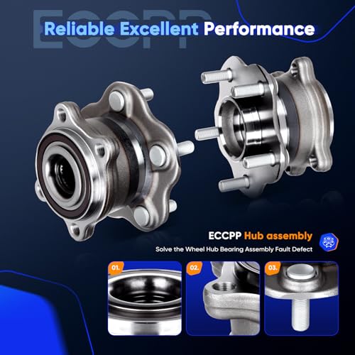 ECCPP 512363 Wheel Bearing Hub Assembly for Nissan Murano 2003-2007 | 5 lugs w/ABS Sensor Pre-Greased Sealed - size: 512363