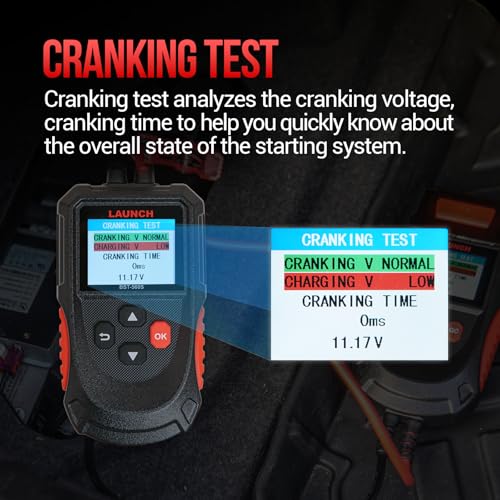 LAUNCH BST-560S Battery Tester, 12V Automotive Digital Battery Analyzer, for Car/Truck/Motorcycle/SUV/ATV/RV/Boat
